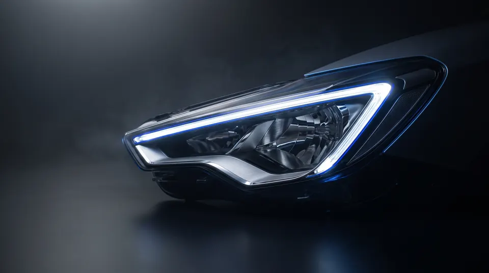 Far LED aprins în întuneric